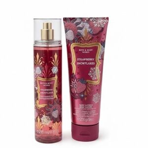Bath & Body Works Strawberry Snowflakes Body Mist and Lotion Set